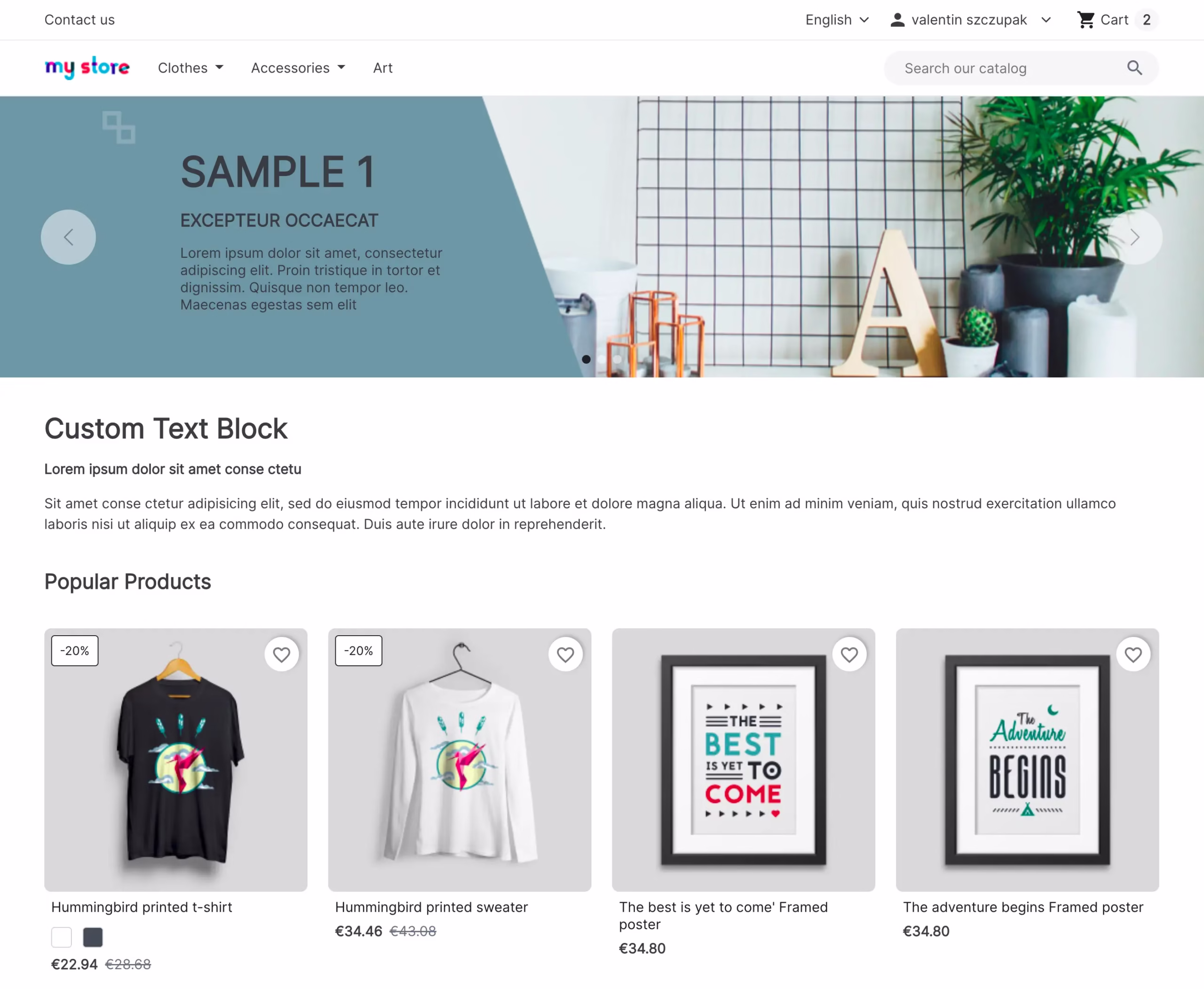 1. Hummingbird Theme (PrestaShop Official)